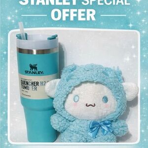Stanley Teal Tumbler with Adorable Plush